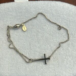 Alex & Ani Sterling Silver 925 Cross Pull Chain Adjustable Bracelet